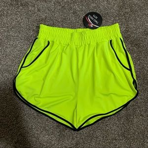 Neon Yellow Dolphin Active Shorts
